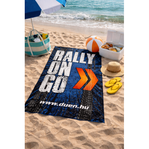 RALLYONGO kék strandtörölköző - NAGY
