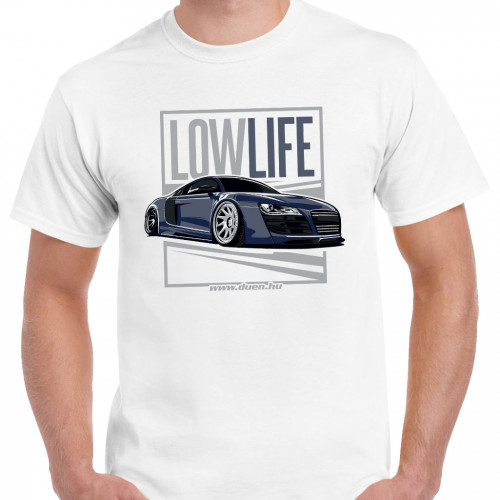 TUNING - Audi R8 LOW LIFE fehér póló