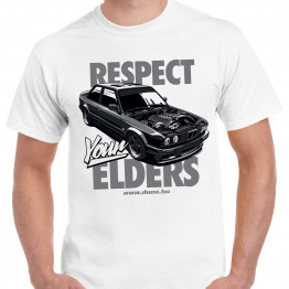 TUNING - BMW E30 M3 GREY - RESPECT YOUR ELDERS fehér póló