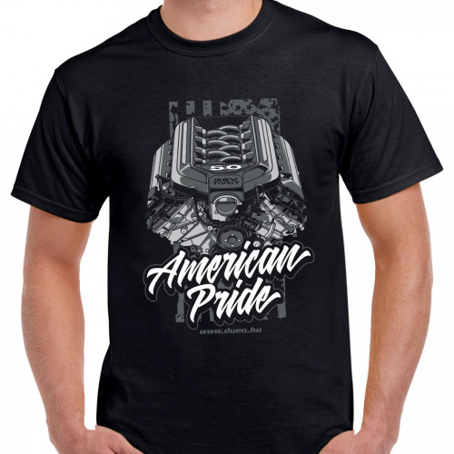TUNING - American Pride - Coyote Engine fekete póló