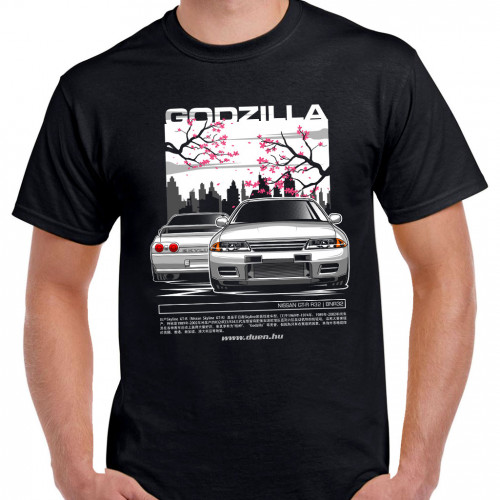 TUNING - Nissan GTR R32 Godzilla DUÓ fekete póló