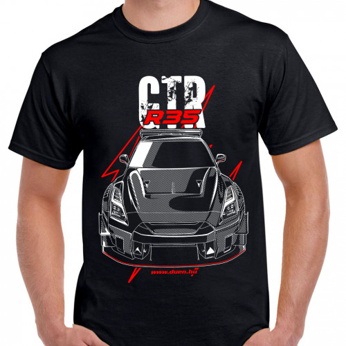 TUNING - Nissan GTR R35 THUNDER fekete póló