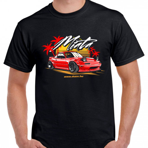 TUNING - Mazda MX5 Miata BEACH fekete póló