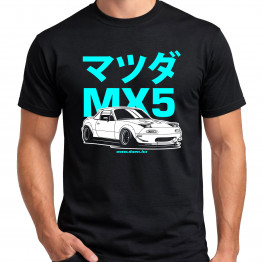 TUNING - Mazda MX5 CYAN fekete póló TUNING - Mazda MX5 CYAN fekete póló
