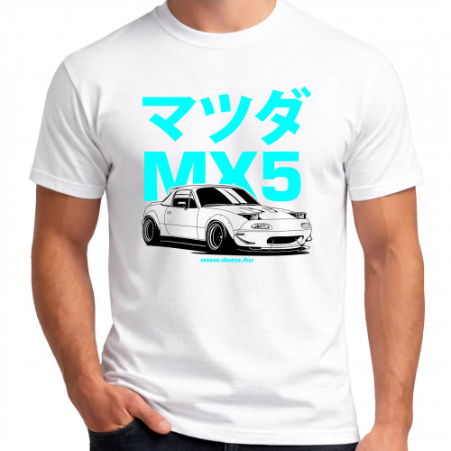 TUNING - Mazda MX5 CYAN fehér póló