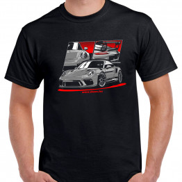 TUNING - Porsche GT3 RS GREY fekete póló