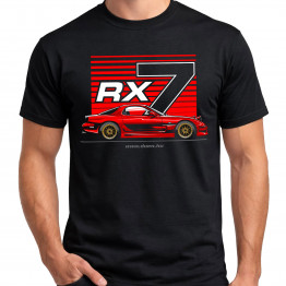 TUNING - Mazda RX-7 side fekete póló TUNING - Mazda RX-7 side fekete póló