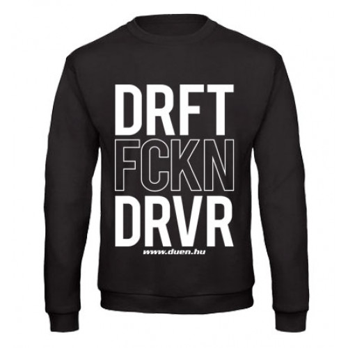 DRIFT FCKN DRIVER férfi pulóver, fekete DRIFT FCKN DRIVER férfi pulóver, fekete