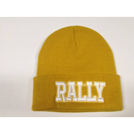 RALLY kötött visszahajtott sapka, mustár