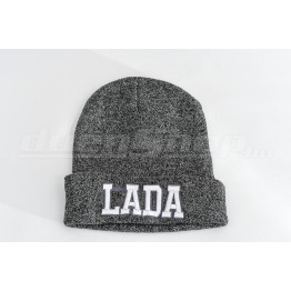 LADA kötött visszahajtott sapka, sötétszürke