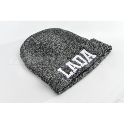 LADA kötött visszahajtott sapka, sötétszürke