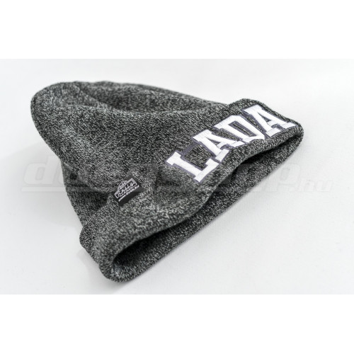 LADA kötött visszahajtott sapka, sötétszürke