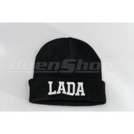 LADA kötött visszahajtott sapka, fekete