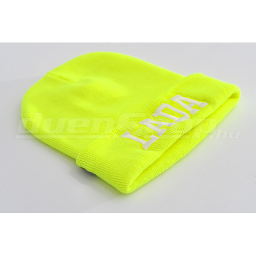 LADA kötött visszahajtott sapka, neon